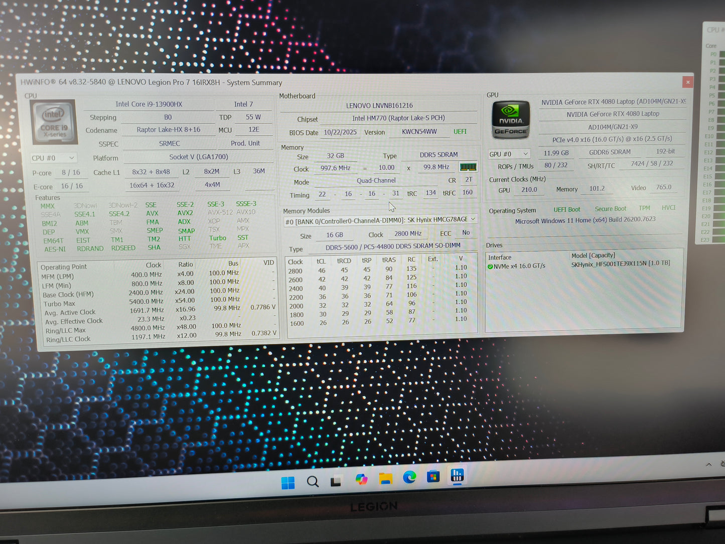 Legion Gaming Laptop Intel i9 13900HX RTX 4080  | 240Hz QHD+