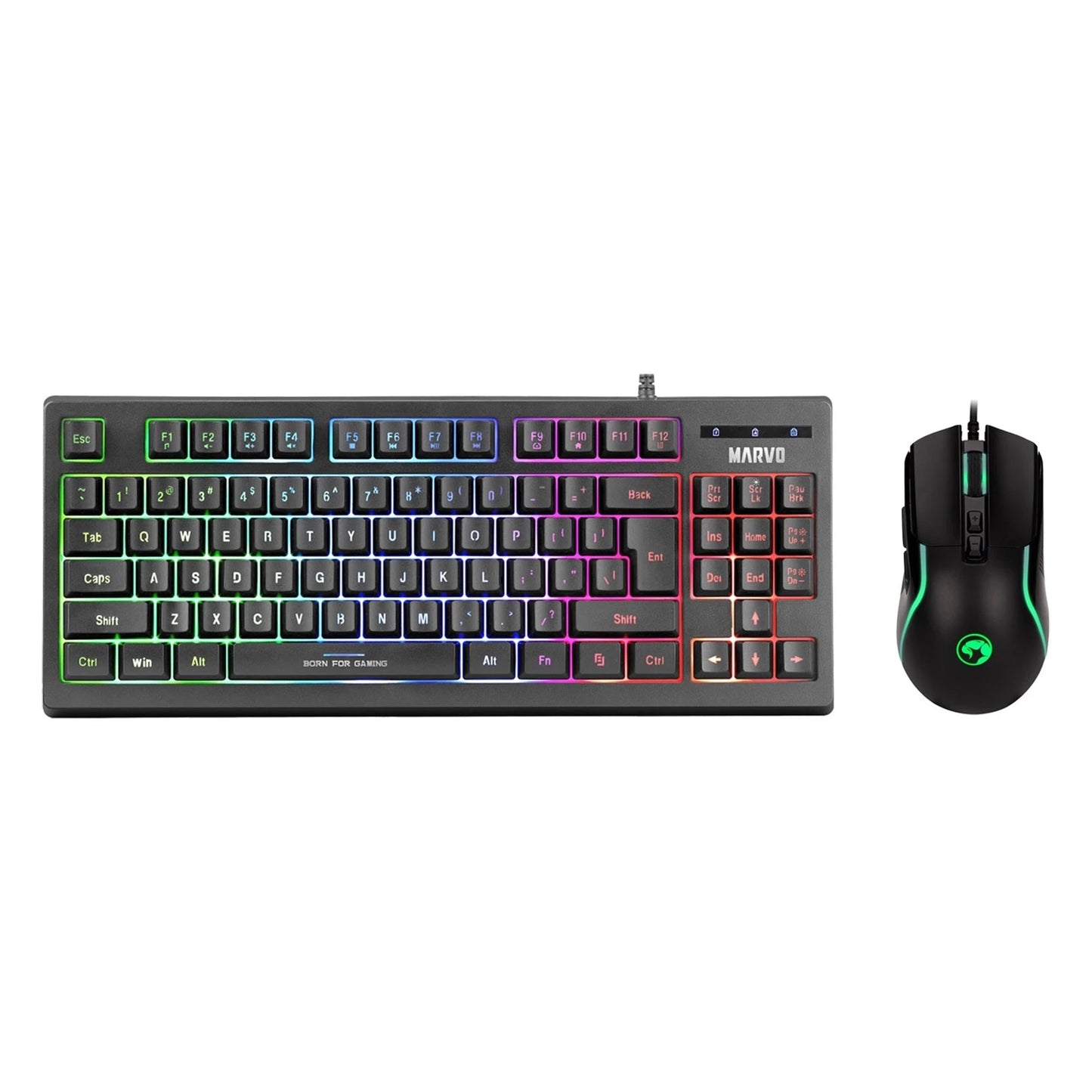 Marvo Scorpion K607 TKL Mechanical Keyboard and M292 Capo 20 USB RGB Programmable Gaming Mouse Bundle