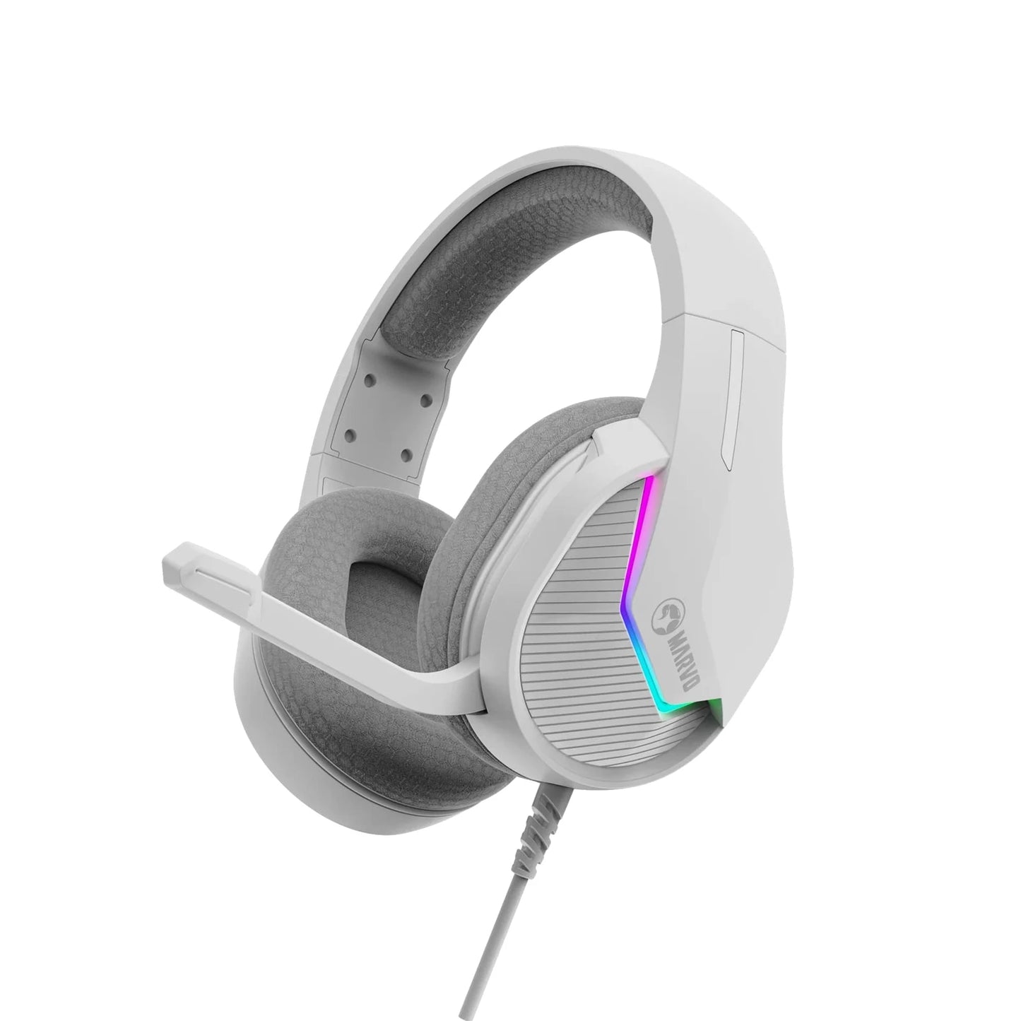 Marvo Scorpion H8618 Tactic 40 USB Wired Gaming RGB Headset White